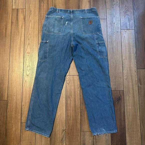 Vintage Carhartt Dungaree Fit‎ baggy blue jeans size 38 x 34 - Picture 2 of 6